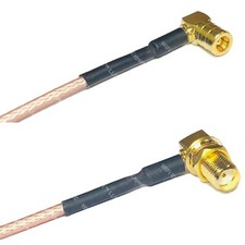 RG316 SMB FEMALE ANGLE to SMA FEMALE ANGLE RF Cable Rapid-SHIP LOT