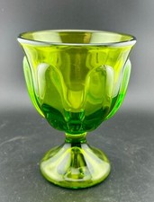 Vintage Viking Glass Green Epic Six Petal Pedestal Candy Dish With OUT Lid MCM