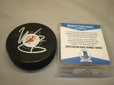 Will Butcher Signed New Jersey Devils Hockey Puck Autographed Beckett BAS COA 1B