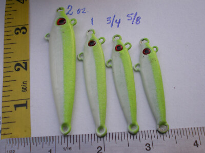 16 PCS ANCHOVY FISH JIG/SPOON STYLE 5/8, 3/4, 1, 2 OZ. 4ea CHART/WHITE-4 EYELETS