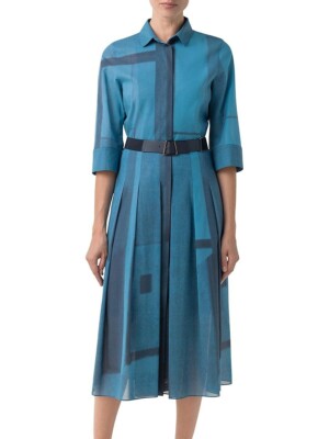 AKRIS Window-Print Cotton Voile Shirtdress SZ 38 = US 6 - NWT RT $2,490.00 +Tx