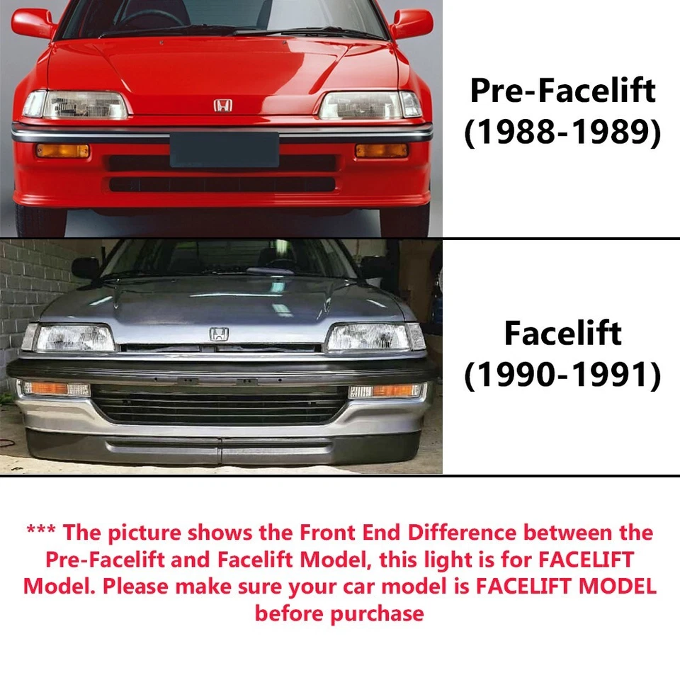 1 Pair Corner Light Lamp For Honda Civic SH4 EF2 1990-1991 ED EF 4 Door Sedan - Image 2 of 4