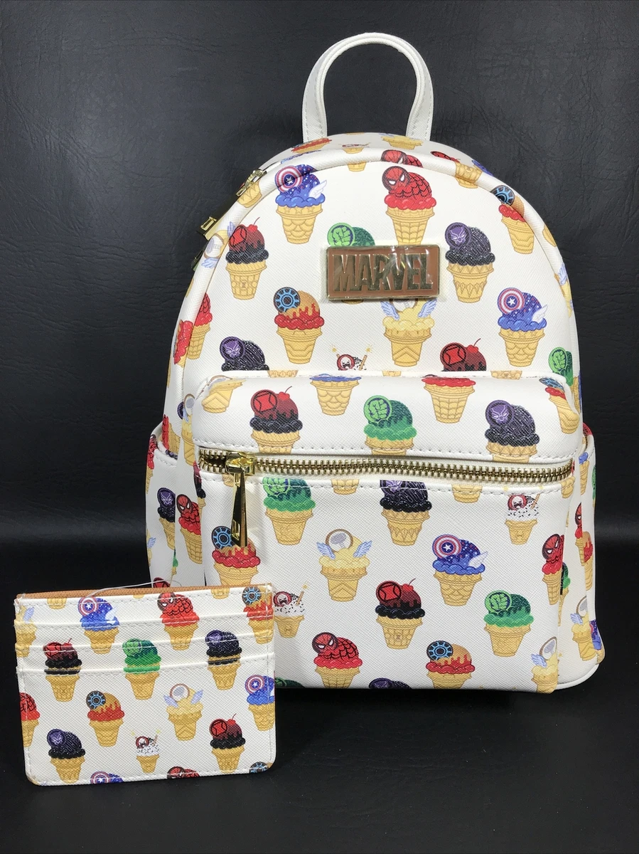 Disney Marvel Eats The Universe Ice Cream Cones Mini Backpack u0026 Cardholder  | eBay