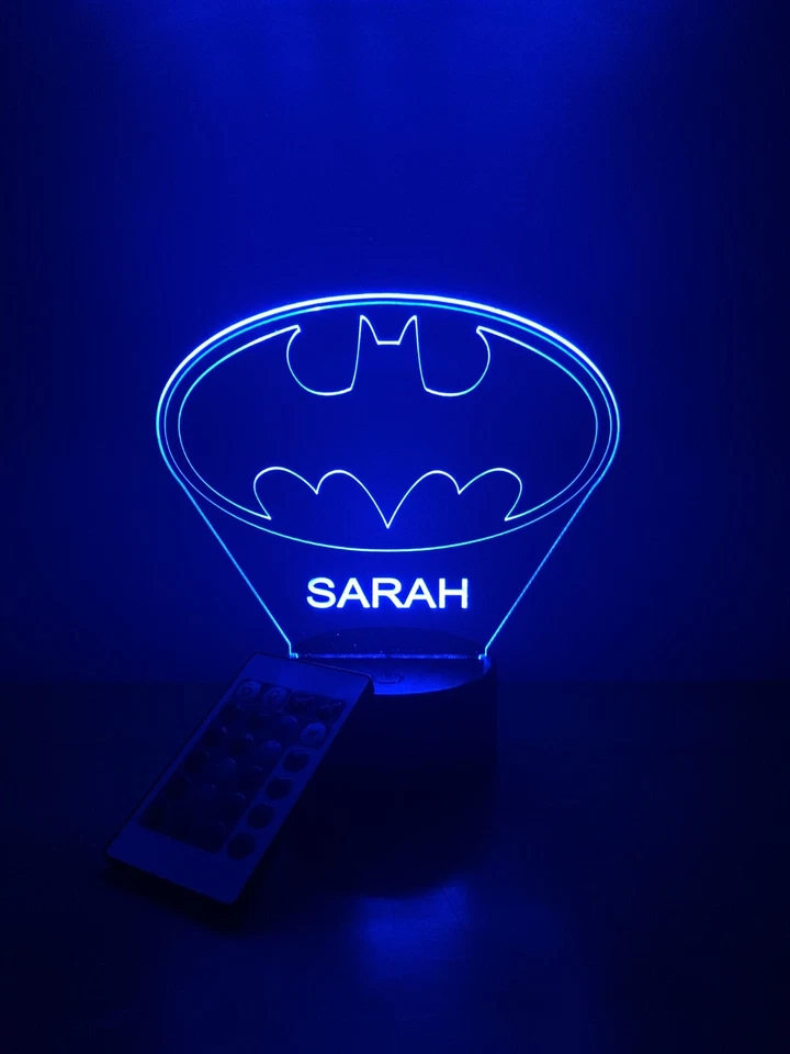 Batman Light Up Night Light Personalized FREE Character LED Table Lamp - Image 3 of 4