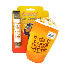 Meowijuana Organic Catnip Spiced Latte Autumn Get Spooked Cat Toy American Grown