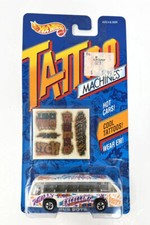 Vintage 1992 Hot Wheels Tattoo Machines 3502 Bus Boys White