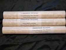3 New Parkview Designs Wallcoverings 56 Sq. Ft. Each Cream Floral Design Vtg.