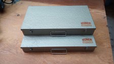 A pair of Vintage Dunco West Germany Metal 150 Slide Storage Cases