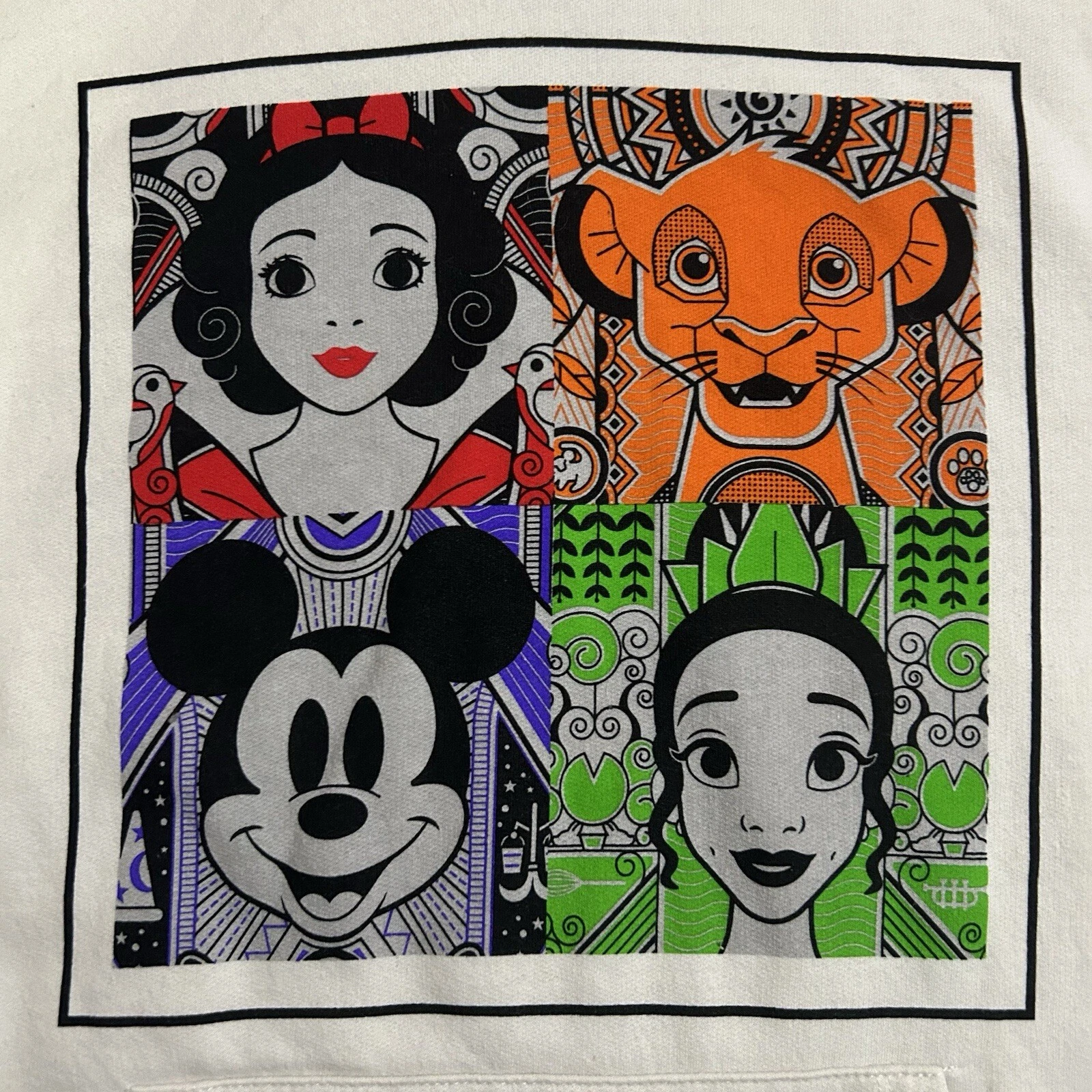 OFF WHITE Felpa donna Disney con cappuccio principessa avorio crema 100 anni taglia media