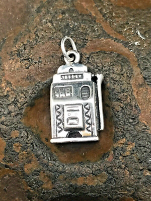 LAS VEGAS SPIELAUTOMAT CHARM 925 STERLINGSILBER SCHNELLER KOSTENLOSER VERSAND!!