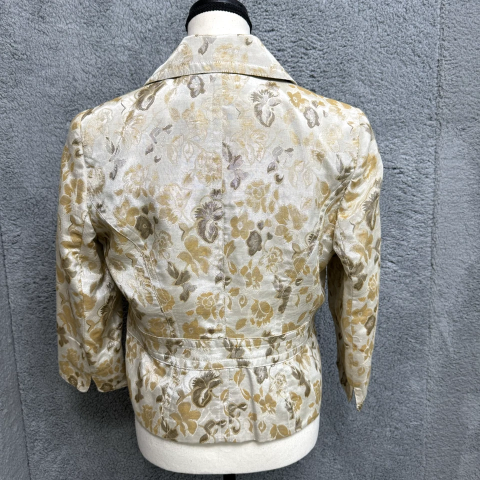 Chaqueta Blazer Vintage Versalles Mujer 6 Tostado Dorado Fairycore Hada Terroso Etéreo Foto 4 de 4