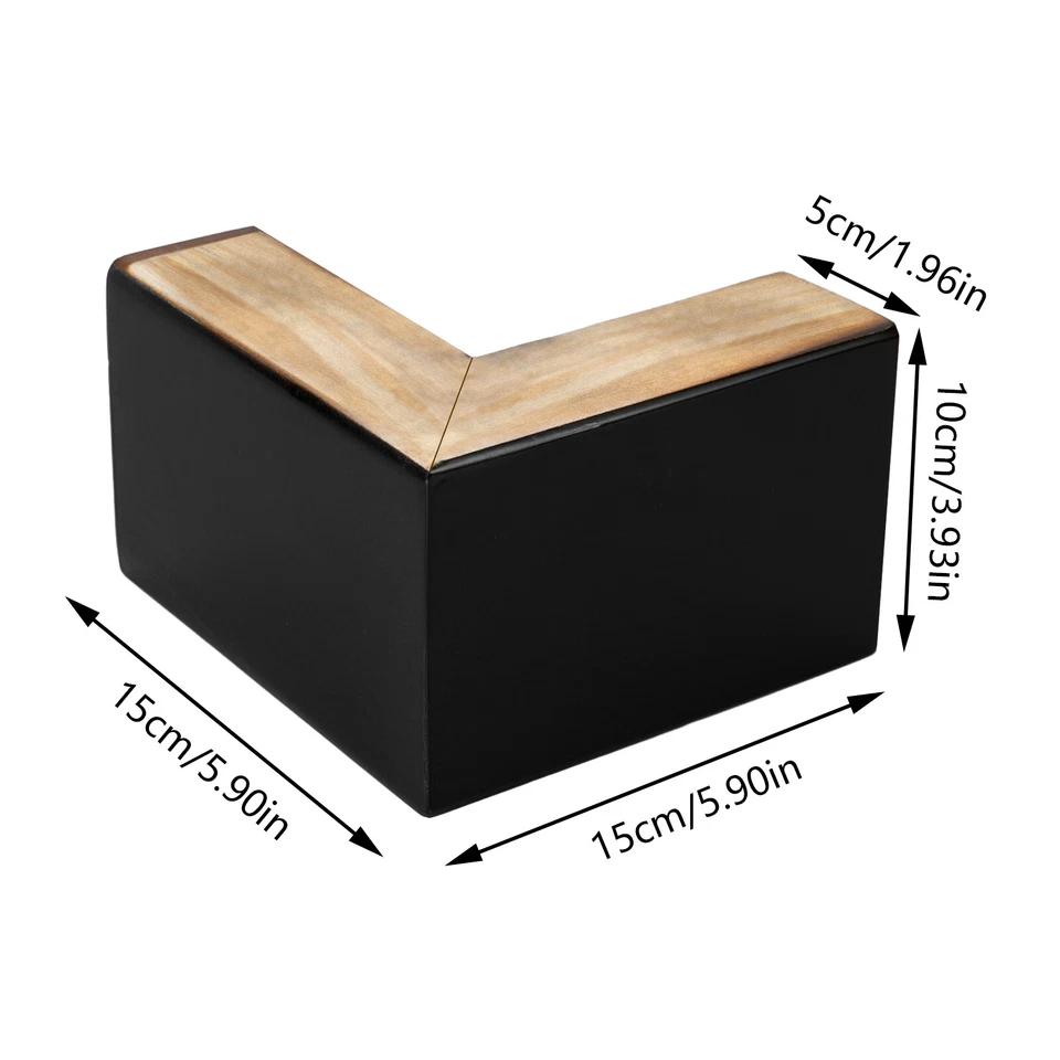 5.9*3.9" Furniture Feet Sofa Feet Couch Feet Bed Risers L Shaped Legs Set of 4 - Image 2 of 4