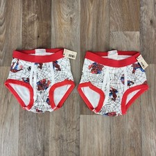 Vintage 90s Hanes Boys Spider-Man Briefs Size 3 Cotton Red  White Set of 2