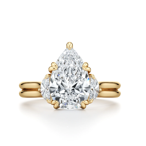 Bague De Fiançailles Diamant Ovale 1,50 Ct IGI - Or Jaune 18k - Taille Personnalisable - Neuf Sans Emballage