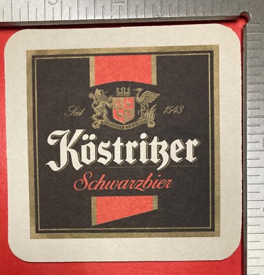 KOSTRITZER. SCHWARZBIER. 3.5 INCH SQUARE BEER COASTER RARE