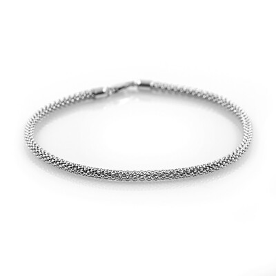 925 Sterling Silver Popcorn Ball Chain Bracelet 3.0mm Bracelet Women Men 