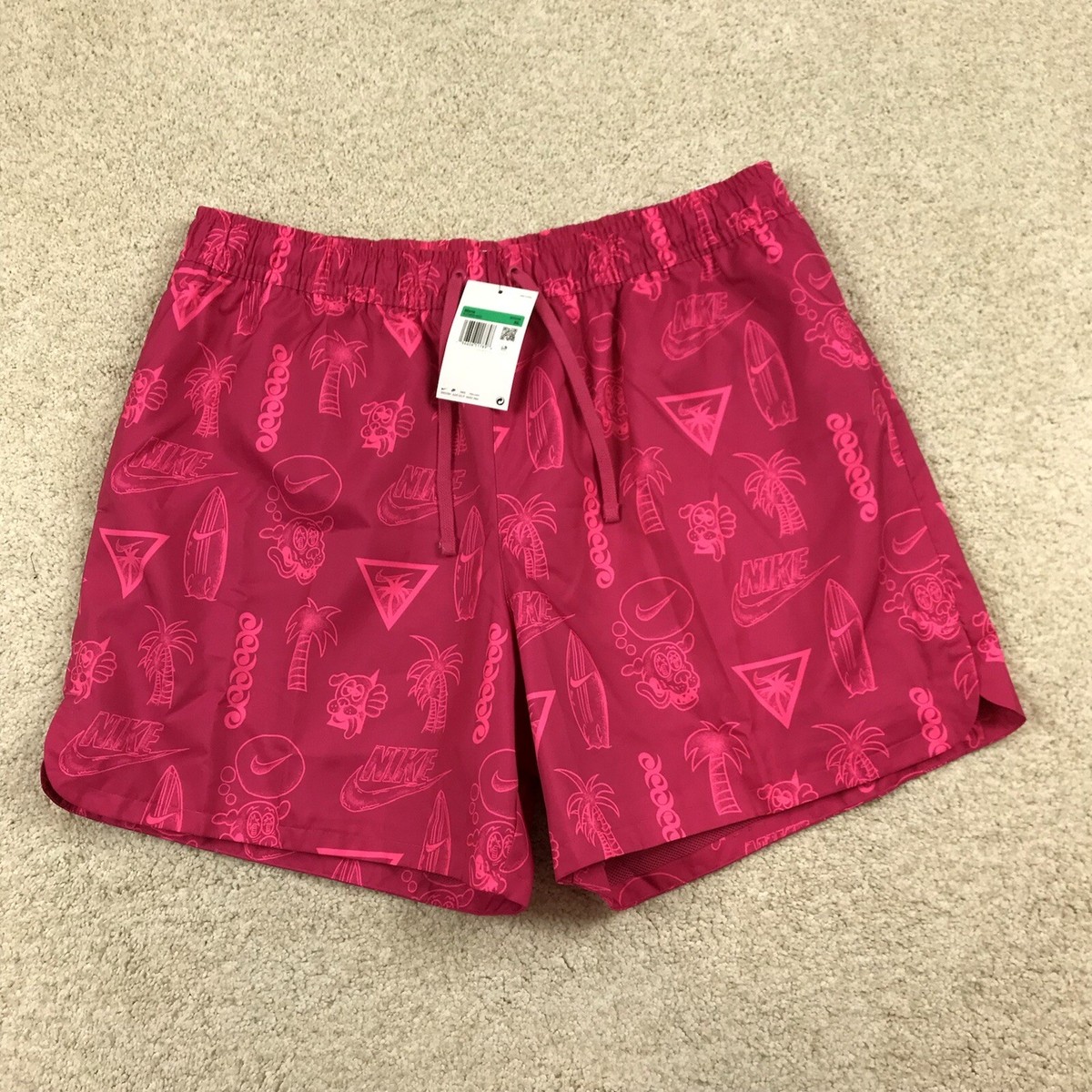 Nike Sportswear Woven Flow Shorts Mens XL Beach Pattern Pink