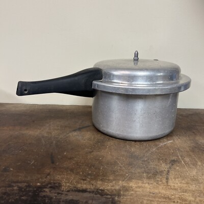 #ad Mirro Matic 4 Qt Pressure Cooker 394M Mid Century No Jiggler $14.95