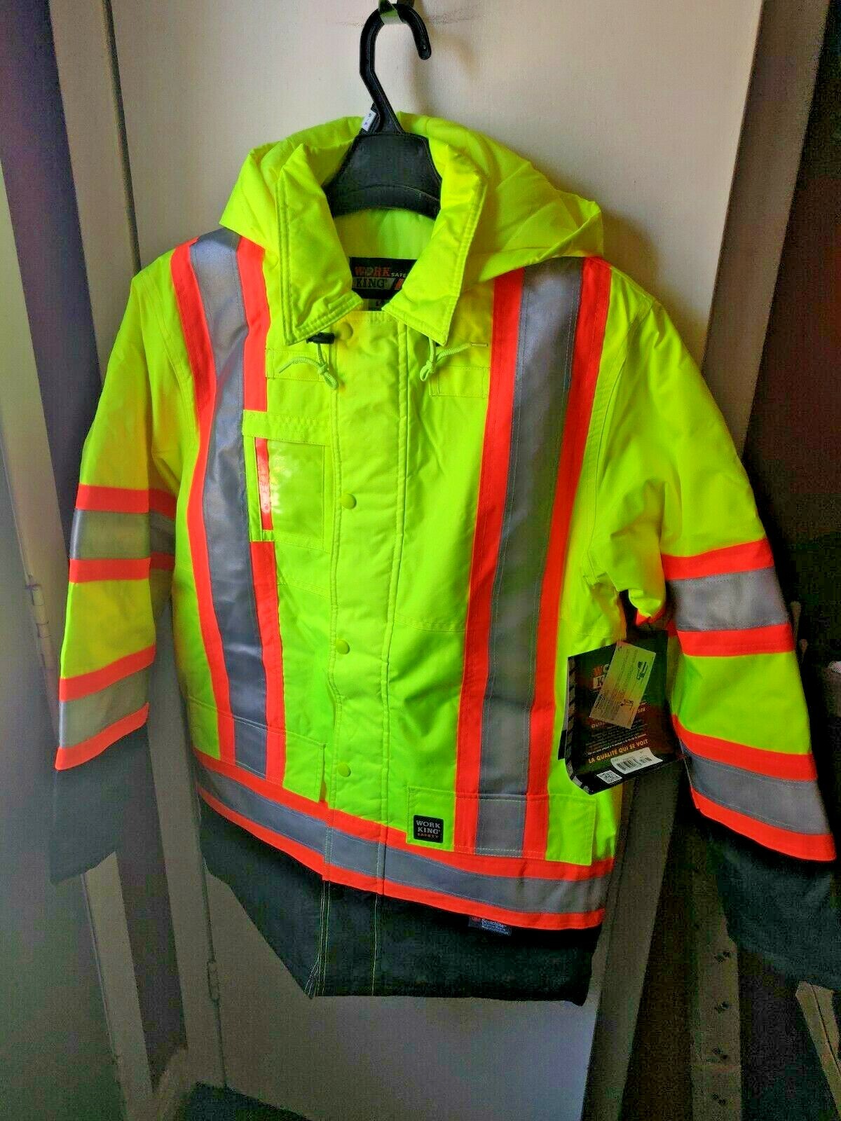 High Visibility Jacket,L,Hi-Vis Orange Work King S17611