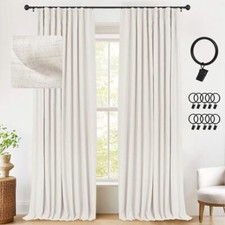 100 Blackout Curtains 108 Inches Long, Thermal 50"W x 108"L Pack of 1 Beige