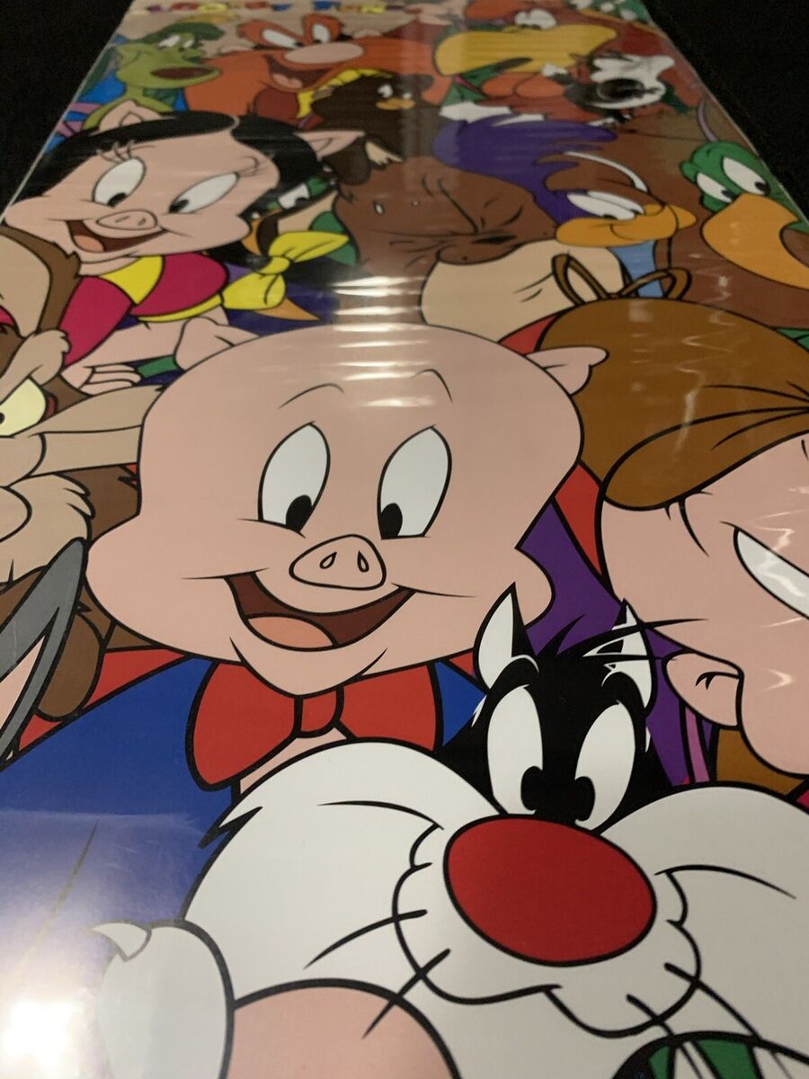 Vtg 90's Looney Tunes Cast Rare Cartoon 36x12 USA Warner Brothers Poster  Taz | eBay