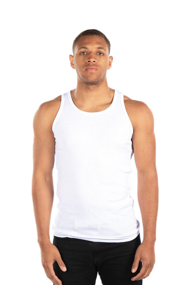 Мужская хлопковая майка в рубчик City Lab Ice White - L