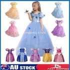 Kids Girl Costume Princess Fairytale Fancy Dress UP Belle Cinderella Rapunzel AU