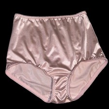 Vanity Fair Rose Pink Satin Second Skin Shaping Panties Sz 7 L Brief 40301