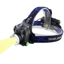 5W Powerful Yellow Beam Zoom Rechargeable LED Headlamp Night Anti Fog Head Light