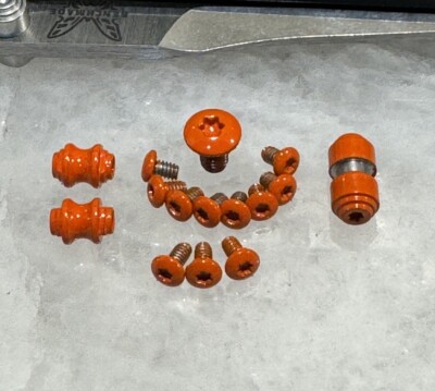 Orange Stainless Screws Thumb Stud Standoff For Benchmade 940-2 G10 Handle Knife