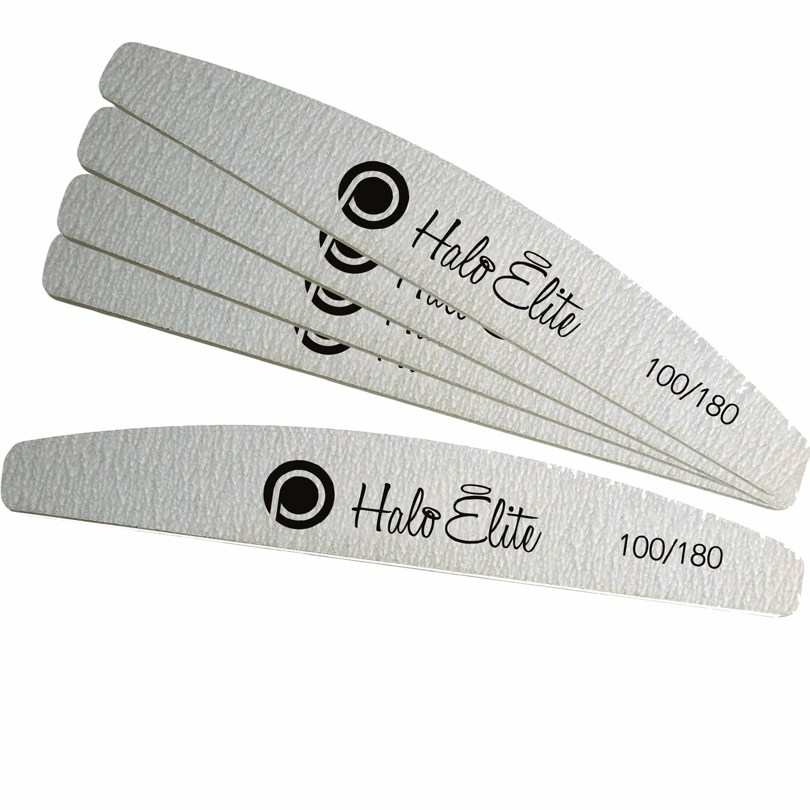 Halo Elite Zebra Moon Nail Foam Files - 100/180 Grit (Pack Of 5) (N1183)