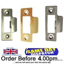 Strike Plate for Tubular Latches Replacement, Square Corners Plate 75mm Long