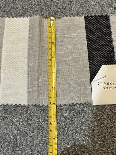 Lot of 4 Clarke Clarke Fabric Sample Remnants Stripes Beige Brown Sheer Crafts - Picture 19 of 21