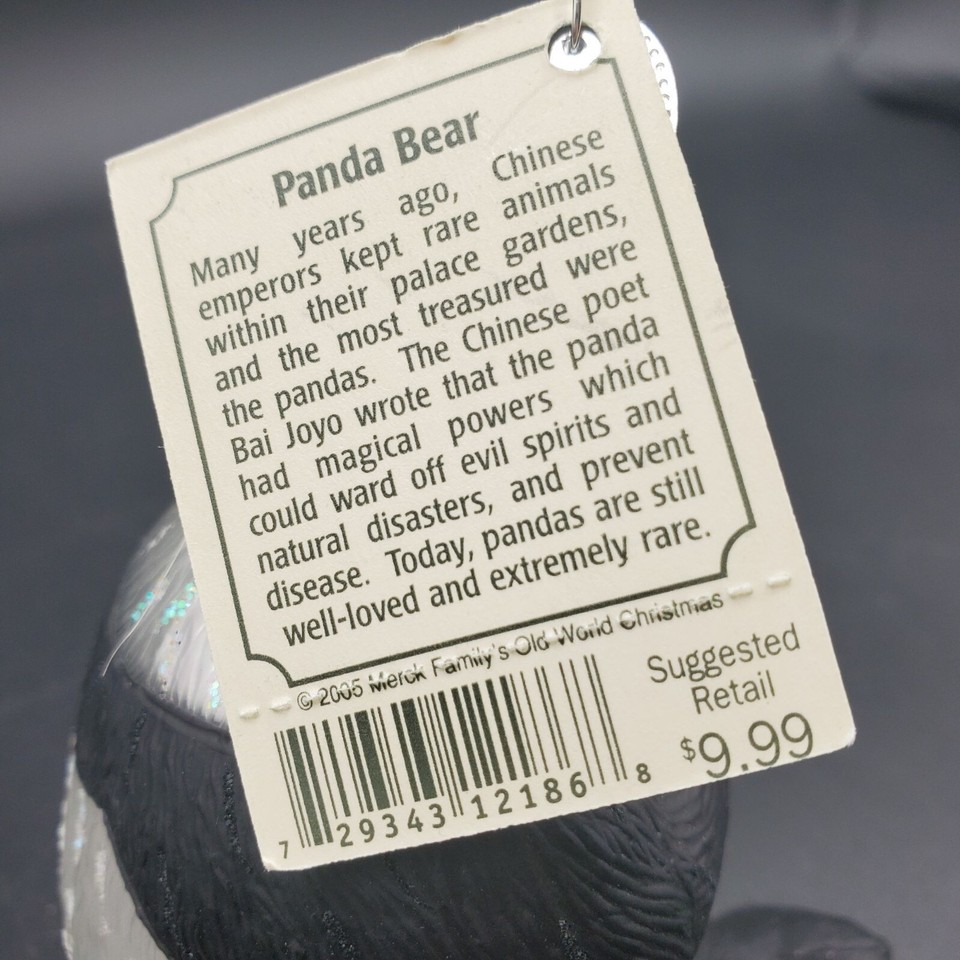 2005 Glass Panda Bear Old World Christmas Ornament eBay