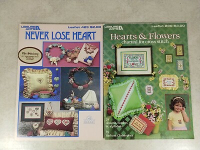 Leisure Arts Never Lose Heart + Hearts & Flowers Cross Stitch Patterns CS10