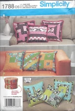 Simplicity Pattern 1788 ~ Patchwork Pillow in 3 Sizes - Uncut