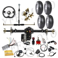 34'' Differential Rear Axle Kits 48V 1000W Motor 145/70-6 Tire Gear Box Go Karts