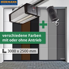✓ Hörmann Sektionaltor Planar 3000 x 2500 mm, Garagentor-Set L-Sicke