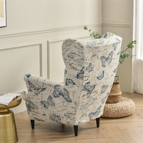 Wing Chair Cover Stretch Armchair Slipcovers Sofa Covers with Seat Cushion Cover - Picture 5 of 51