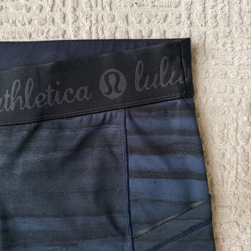 Lululemon Athletica Bike Shorts Womens Size 6 Performance Side Pockets Striped - Picture 5 of 9