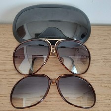Rare CARRERA PORSCHE Design sunglasses Vintage 5632 Gold 135mm Large with Case