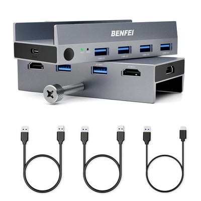 HDMI 2.1 KVM Switch 8K@60Hz 4K@240Hz, USB 3.0 mit 4 Ports