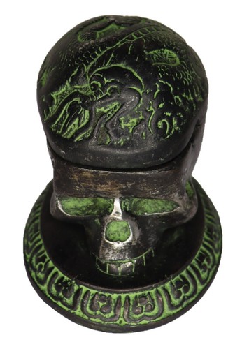 Human Skull Shape Ashtray Paperweight Statue Handmade Metal Table Decor Figure - Bild 14 von 14