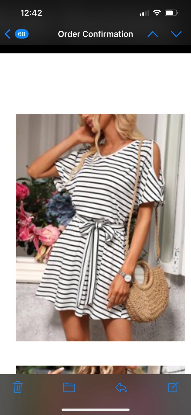 SHEIN Women’s Belted Cold Shoulder Dress XL