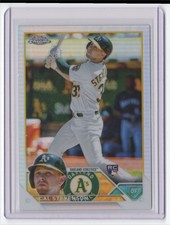 2023 Topps Chrome Refractor Cal Stevenson Rookie Oakland Athletics #199