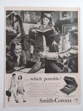 1945 L.C. Smith Corona Print Ad Smith-Corona Portable Typewriter Students