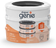 Bags Refills 270 Count Pack of 3 Clean Laundry Scent Diaper Pail Refills wit