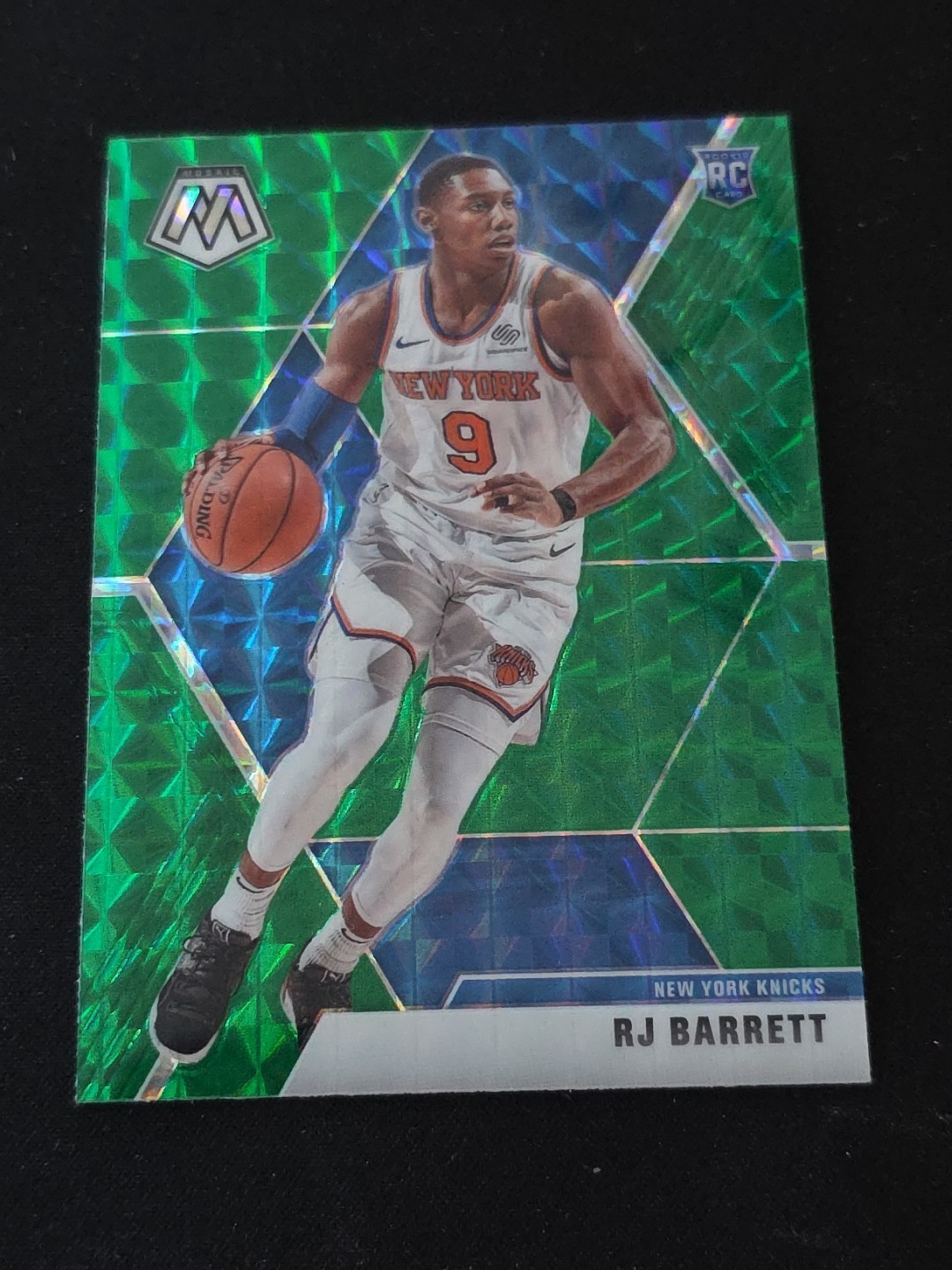 2019-20 Panini Mosaic #229 RJ Barrett Green Mosiac Rookie