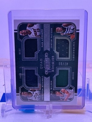 2017-18 Dominion Quad Rookie Patches Donovan Mitchell/Adebay/Wilson Patton 47/99
