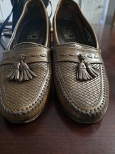 Florsheim Men's Size 8.5D Brown Leather Woven Tassel Loafers Dress Shoes